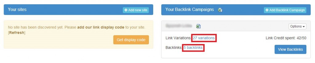 Automatic Backlinks's keyword tracking tool